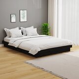 Maison Chic Posteljni okvir - Dvoposteljna postelja - Zakonska postelja črn iz trdnega lesa 140x190 cm-J14105, (21774947) | Shoptok.si