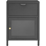  Noćni ormarići 2 kom antracit 40x30x54,5 cm od čelika i stakla | shoptok.hr