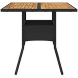  Vrtni stol s pločom od drva bagrema crni 80x80x75 cm poliratan | Eponuda.ba