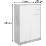 Mömax komoda 4-you new, bela, barva hrasta | Shoptok.si