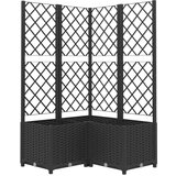 Maison Chic Cvetlično korito - Cvetlični Lonec z oporno mrežo črno 80x80x136 cm PP, (21790466) Cene