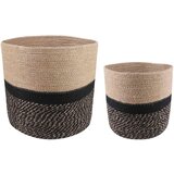  Set saksija za biljke 2 pcs Prirodna i crna Ø 28 x 28 cm | shoptok.hr