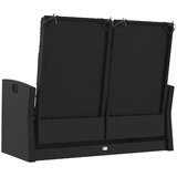  Nagibna vrtna klupa s jastucima crna 118 cm od poliratana | shoptok.hr