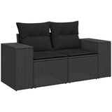 vidaXL 9-dijelni set vrtnih sofa s jastucima crni od poliratana bagrem | shoptok.hr