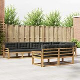  Set vanjskih sofa s jastukom 6 pcs Bijela i antracit Poliester | shoptok.hr