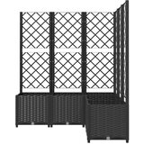 vidaXL Vrtna sadilica s rešetkom crna 120 x 120 x 136 cm PP | shoptok.hr