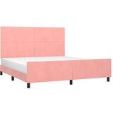  Okvir za krevet s uzglavljem ružičasti 180x200 cm baršunasti | shoptok.hr