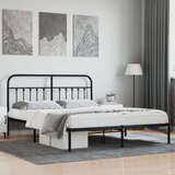 vidaXL Metalni okvir za krevet s uzglavljem crni 183x213 cm | shoptok.hr