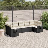  7-dijelni set vrtnih sofa od poliratana s jastucima crni | shoptok.hr