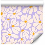  Tapeta - Cute Creamy Little Flowers - Small flowers with creamy - wind-blown petals on a blue background. 50x1000 | shoptok.hr
