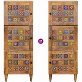  Highboard s vratima Prirodna 40 x 33 x 110 cm Čvrsto drvo manga | shoptok.hr