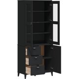  Visoka komoda VIKEN crna 80 x 40 x 190 cm od masivne borovine | Eponuda.com