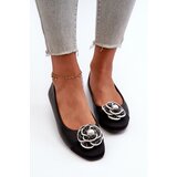 Boto Women's Eco Leather Ballerina Flats with Decorative Detail Black Divinella | shoptok.hr