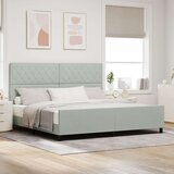 vidaXL Krevet Sivi 200x200 cm Baršun | shoptok.hr