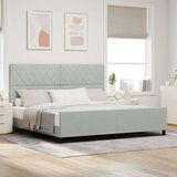 vidaXL Postelja Svetlo siva 200x200 cm Velur | Shoptok.si
