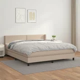  Krevet s oprugama i madrac cappuccino 160x200cm od umjetne kože