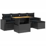  The Living Store Vrtna sedežna garnitura 6-delna z blazinami črna poli ratan - Vrtna Sedežna Garniture, (21451128) | Shoptok.si
