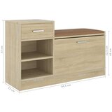 vidaXL Klop za čevlje sonoma hrast 94,5x31x57 cm iverna plošča | Shoptok.si