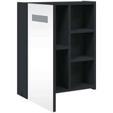 vidaXL Kopalniška omarica z ogledalom z LED lučko črna 45x13x52 cm | Shoptok.si