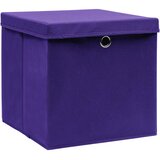  Kutije za pohranu s poklopcima 10 kom ljubičaste 32x32x32 cm | Eponuda.com