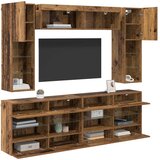  Set zidnog ormarića za TV 6 pcs Staro drvo Konstrukcijsko drvo | shoptok.hr