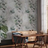  Foto tapeta - Statue of nature - plant motif with green leaves with grey patterns 150x105 | shoptok.hr