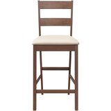 vidaXL Bar stoli z blazinami 2 kosa Brown Solid Wood Rubber | Shoptok.si