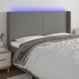 vidaXL LED posteljno vzglavje temno sivo 163x16x118/128 cm blago Cene