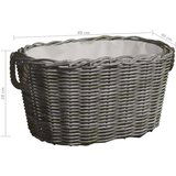 vidaXL košara za drva za ogrjev s ručkama 60 x 40 x 28 cm siva od vrbe | shoptok.hr
