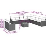  12-dijelni set vrtnih sofa od poliratana s jastucima crni | shoptok.hr
