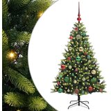 vidaXL Umjetna zložljiva božićna jelka 150 LED Zelena 120 cm PVC in PE | Shoptok.si