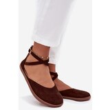 Zazoo Ladies Suede Ballerinas Barefoot with Straps 191 Chocolate | Shoptok.si