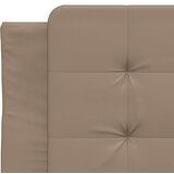 vidaXL Posteljni okvir z LED lučkami kapučino 100x200 cm umetno usnje, (21112180) | Shoptok.si