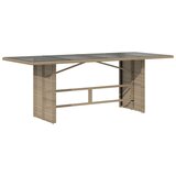  Vrtni stol sa staklenom pločom bež 190x80x74 cm od poliratana | shoptok.hr