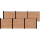 PANEL ograde 6 pcs WPC i aluminij Smeđa Cene