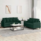  2-dijelni set sofa s jastucima tamnozeleni baršunasti | shoptok.hr