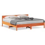Furnova Posteljni okvir brez vzmetnice vošč. rjav 180x200 cm borovina, (21935745) | Shoptok.si