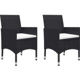  3-dijelni vrtni blagovaonski set s jastucima crni | shoptok.hr