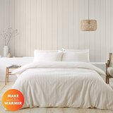 Catherine Lansfield Bež/kremno bela podaljšana flanelna posteljnina za zakonsko posteljo 230x220 cm Stripe – | Shoptok.si