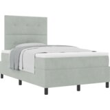 Box Spring Krevet s Madracem Svjetlosiva Mala Dvostruka Baršun | shoptok.hr