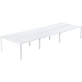 Paperflow Skupinska pisalna miza za 6 oseb, širina 1600 / 4800 mm, globina 600 / 1260 mm, bele barve | Shoptok.si