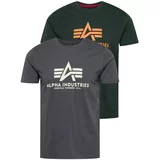 Alpha Industries Majica siva / jelka / svetlo oranžna / bela
