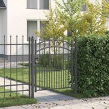 vidaXL Vrata ograje s bodicami Siva 125 x 100 cm | Shoptok.si