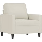  Fotelja s tabureom krem 60 cm baršunasta Krema | Shoptok.si