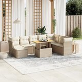 Maison Chic Seti vrtnega pohištva - Vrtna garnitura 9-delna z blazinami bež poli ratan, (21796915) | Shoptok.si