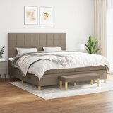 The Living Store Box spring postelja z vzmetnico taupe 200x200 cm blago - Box Spring Postelja, (21437746) | Shoptok.si