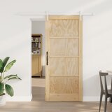 vidaXL klizna vrata s kompletnim setom 86x198,5 cm od čvrstog drva bora | shoptok.hr
