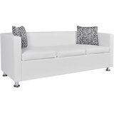 vidaXL Sofa za 3 osobe, umjetna koža, bijela | shoptok.hr