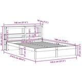 vidaXL Posteljni okvir z vzglavjem brez vzmetnice bel 140x190 cm | Shoptok.si