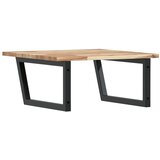  Zidna polica za umivaonik od čelika i masivnog bagremovog drva Smeđa 60 x 60 x 2 cm | shoptok.hr